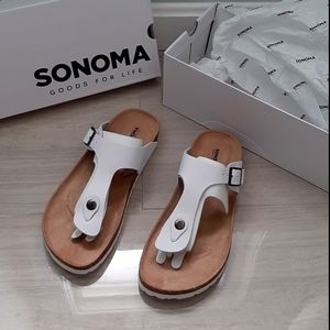 🌿Sonoma white & cork leather sandals🌿